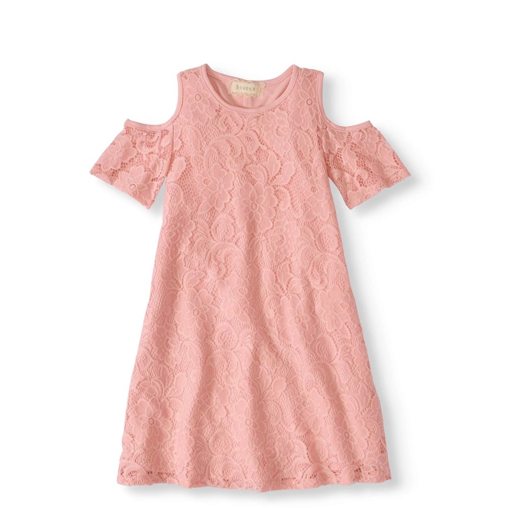 Btween Cold Shoulder Lace Swing Dress